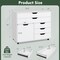 Modern Vertical 5-Drawer Mobile Chest with Door 5 Casters-White